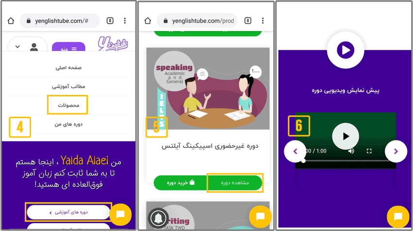 راهنمای yenglishtube